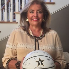 Margaret Ann Pritchard with a signed Vanderbilt University basketball